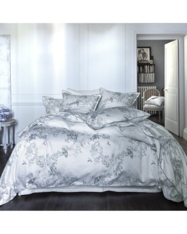 Housse de couette en satin de coton blanc canopée 240x220