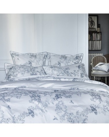 Housse de couette en satin de coton blanc canopée 240x220