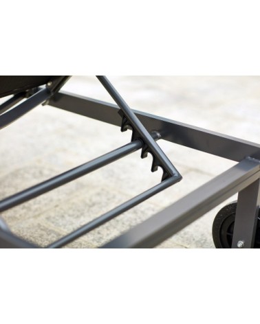 Lot de 2 transats inclinables avec roulettes en aluminium noir