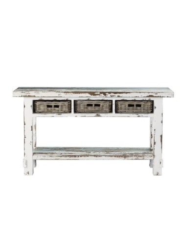 Console en pin recyclé massif