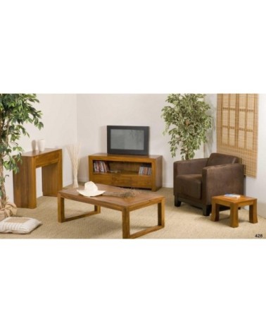 Console moderne 2 tiroirs en teck