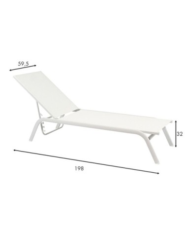 Lot de 2 chaises longues pliables blanches