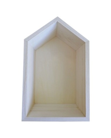 Etagère en bois maison 22,5x14x10cm