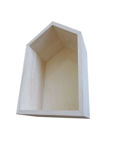 Etagère en bois maison 22,5x14x10cm