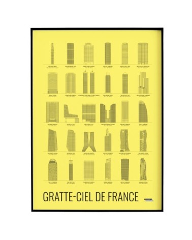 Affiche d'art gratte-ciel de France 50 X 70 cm