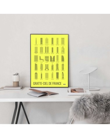 Affiche d'art gratte-ciel de France 50 X 70 cm