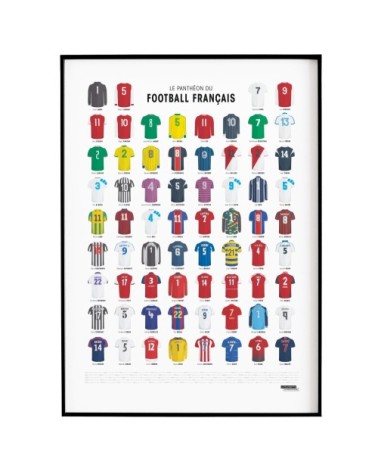 Affiche d'art le panthéon du football français 50 X 70 cm