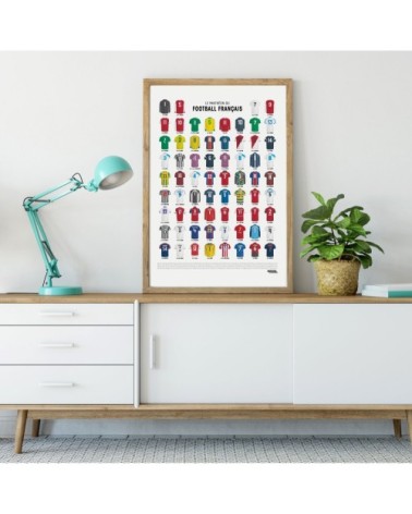 Affiche d'art le panthéon du football français 50 X 70 cm