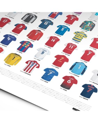 Affiche d'art le panthéon du football français 50 X 70 cm