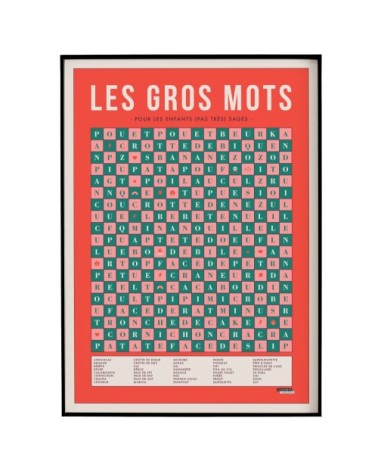 Affiche d'art les gros mots 50 X 70 cm