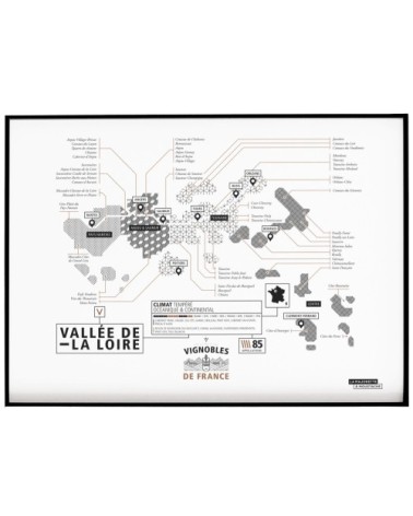 Affiche d'art vignoble de la vallée de la Loire 30 X 40 cm