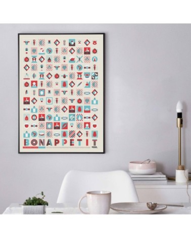 Affiche d'art bon appétit 50 X 70 cm