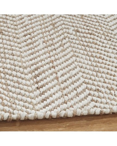 Tapis en coton recyclé et jute 200x200