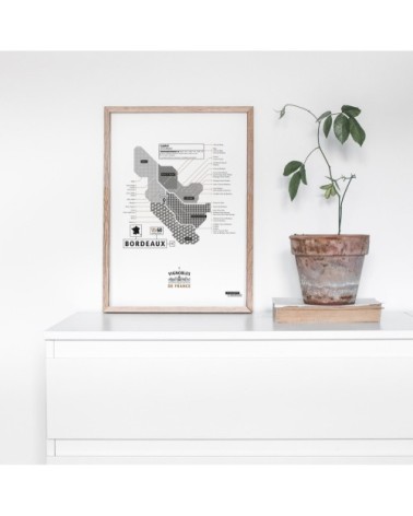 Affiche d'art vignoble de Bordeaux 30 X 40 cm