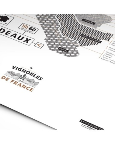 Affiche d'art vignoble de Bordeaux 30 X 40 cm