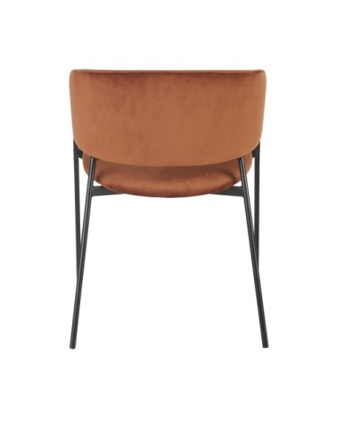 Fauteuil de table en velours orange écureuil