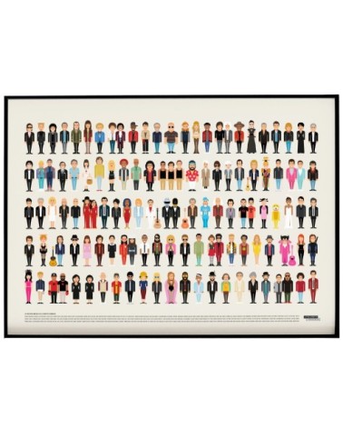 Affiche d'art vestiaire musical de la variété française 50 X 70 cm