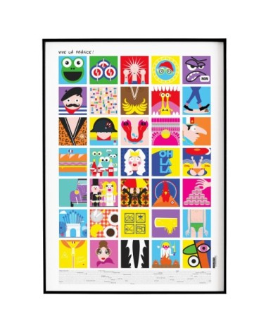 Affiche d'art vive la France ! 50 X 70 cm