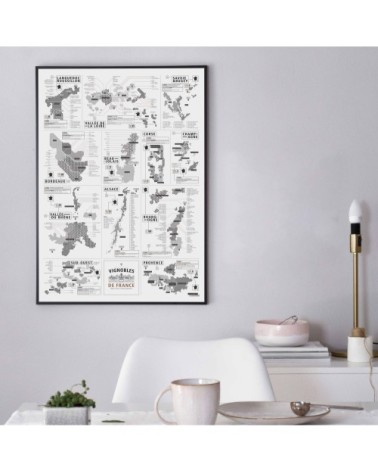 Affiche d'art vignobles français 50 X 70 cm