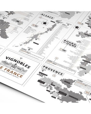 Affiche d'art vignobles français 50 X 70 cm