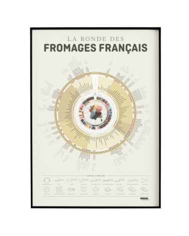 Affiche d'art la ronde des fromages 50 X 70 cm