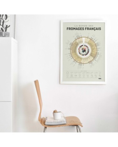 Affiche d'art la ronde des fromages 50 X 70 cm