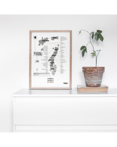 Affiche d'art vignoble de Bourgogne 30 X 40 cm