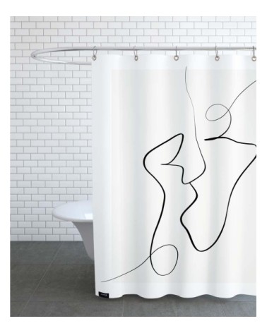 Rideau de douche en polyester en blanc & blanc ivoire 150x200