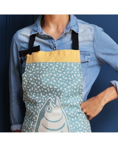 Tablier coton Bleu 70x90 cm