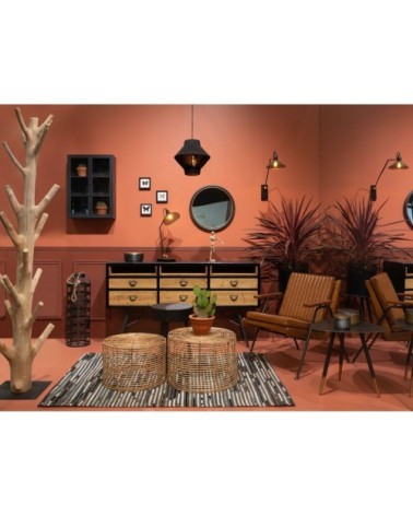 Portemanteau en bois recyclé foncé de mangrove