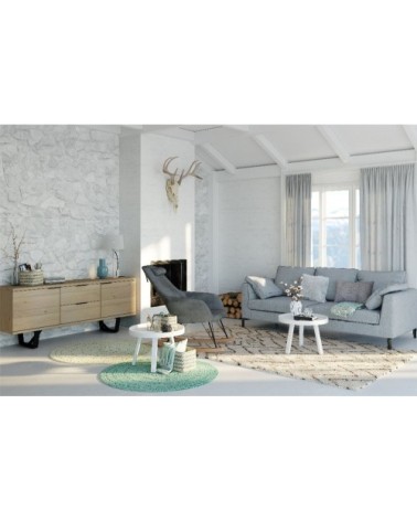 Lampe à poser métal et tissu blanc