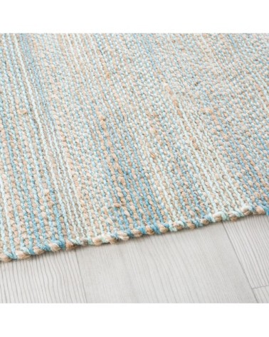 Tapis tissé en jute et coton recyclé verts 160x230