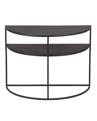 Bout de canapé métal noir en demi cercle
