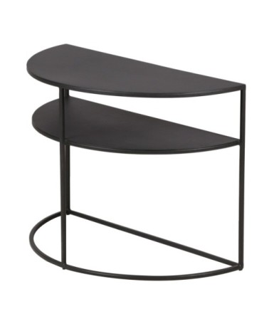 Bout de canapé métal noir en demi cercle