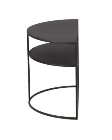 Bout de canapé métal noir en demi cercle