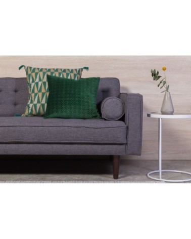 Table d'appoint marbre noir et métal blanc