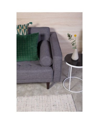 Table d'appoint marbre noir et métal blanc