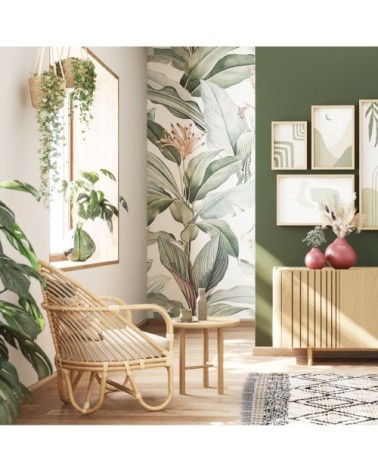 Bout de canapé rond en chêne naturel trépied