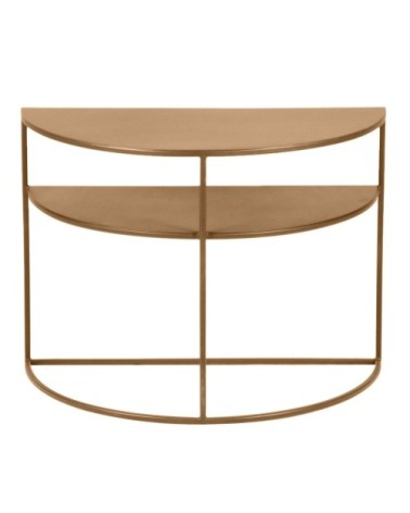 Bout de canapé métal doré laiton antique en demi cercle