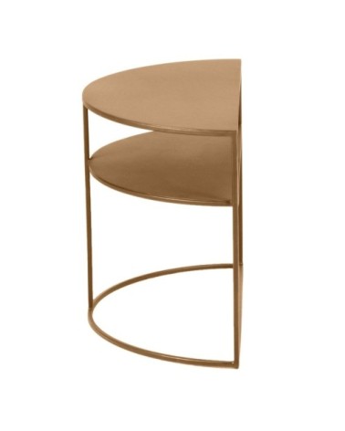 Bout de canapé métal doré laiton antique en demi cercle