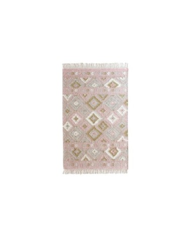 Tapis en jute laine et coton rose 150x100