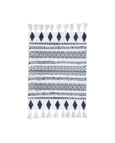 Tapis en coton noir et écru 80x60