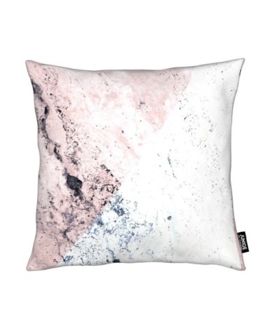 Coussin en microfibre en blanc & gris 30x30