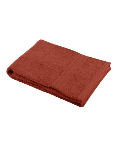 Serviette de toilette en coton bio coton terracotta 90x50