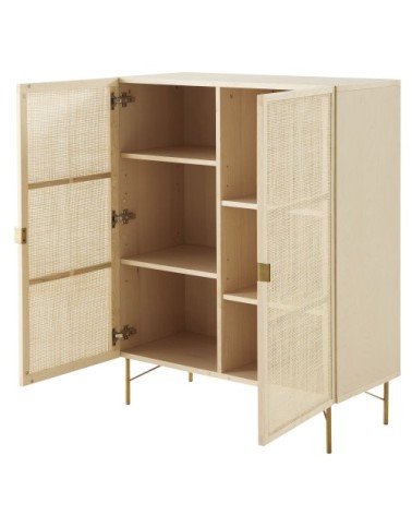 Armoire 2 portes cannage en rotin L90