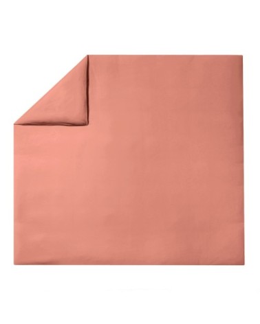 Housse de couette unie en coton lavé Terracotta 260x240