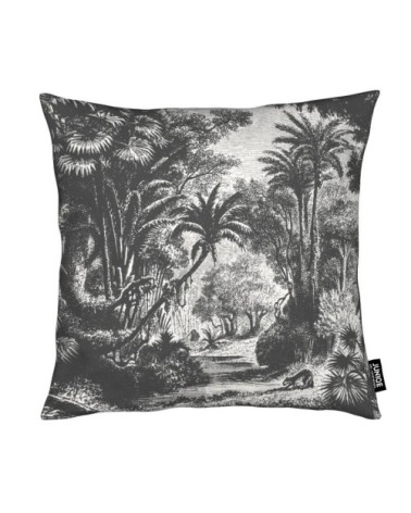 Coussin en microfibre en gris & noir 50x50