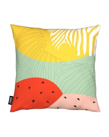 Coussin en microfibre en jaune & rouge 40x40