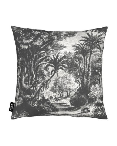 Coussin en microfibre en gris & noir 40x40