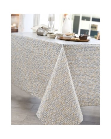 Nappe en coton enduit acrylique gris 160x250 cm